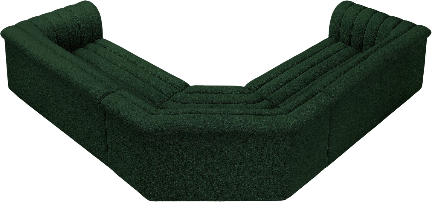 dillard green boucle fabric modular sectional sectional