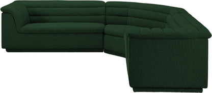 Dillard Green Boucle Fabric Modular Sectional Sectional