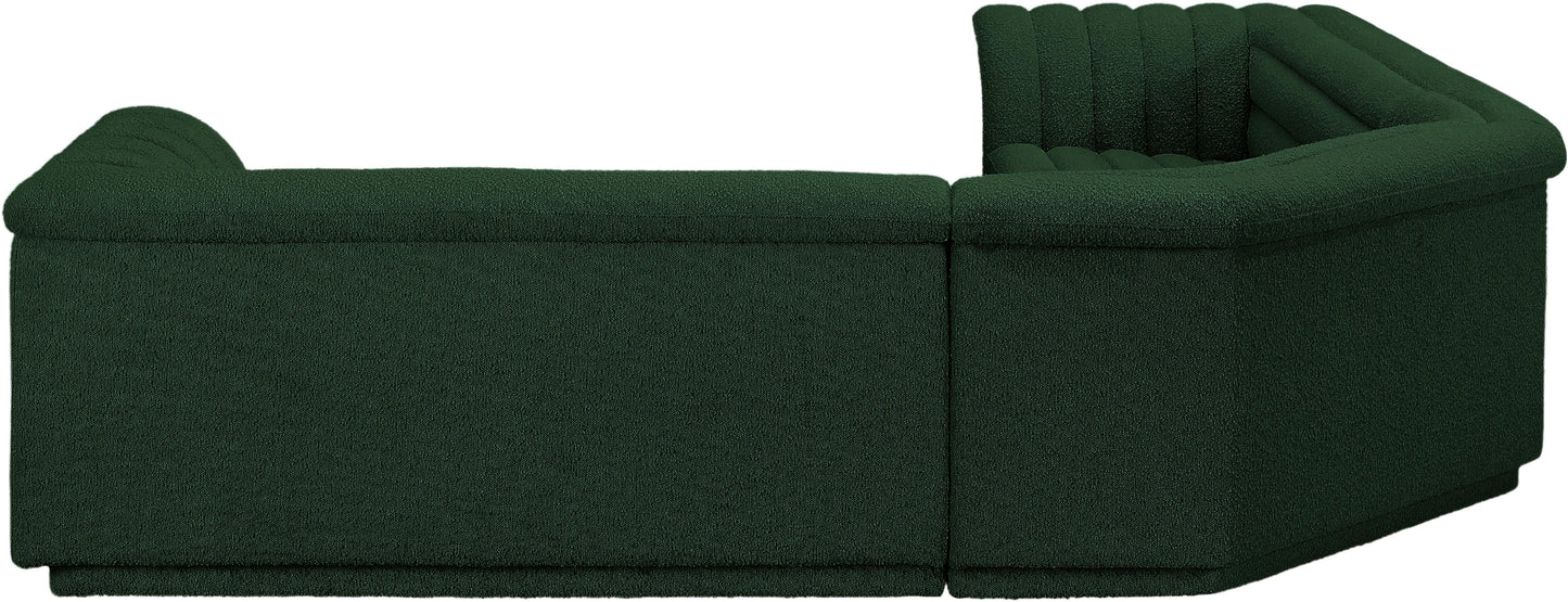 dillard green boucle fabric modular sectional sectional