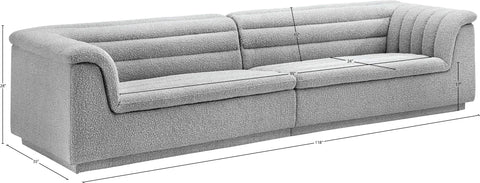 Dillard Grey Boucle Fabric Modular Sofa S119