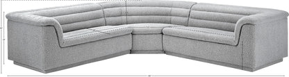 Dillard Grey Boucle Fabric Modular Sectional Sectional