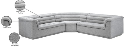 Dillard Grey Boucle Fabric Modular Sectional Sectional