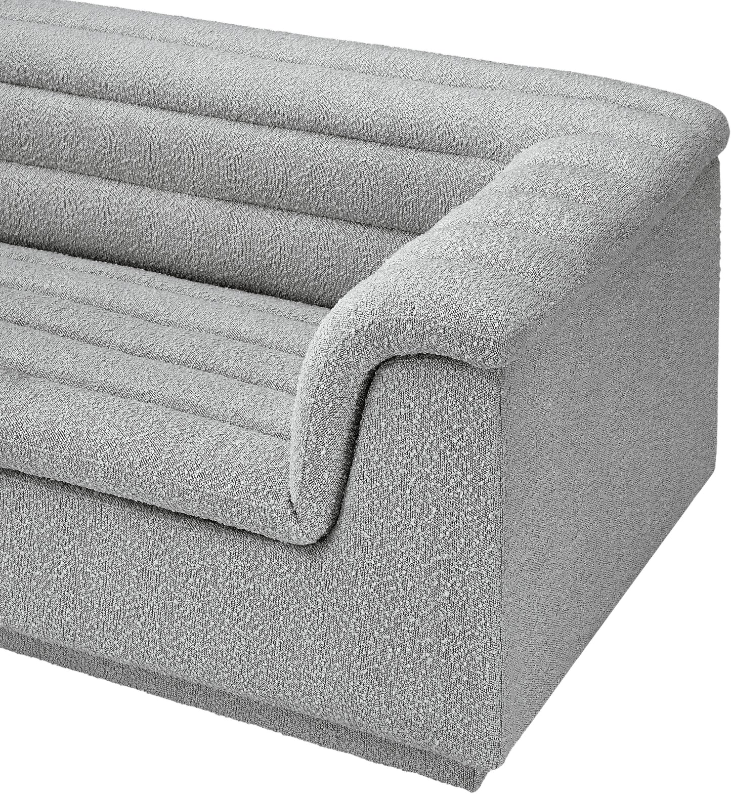 dillard grey boucle fabric modular sectional sectional