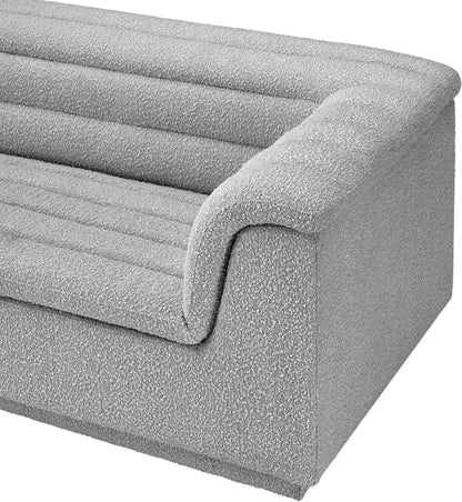 Dillard Grey Boucle Fabric Modular Sectional Sectional