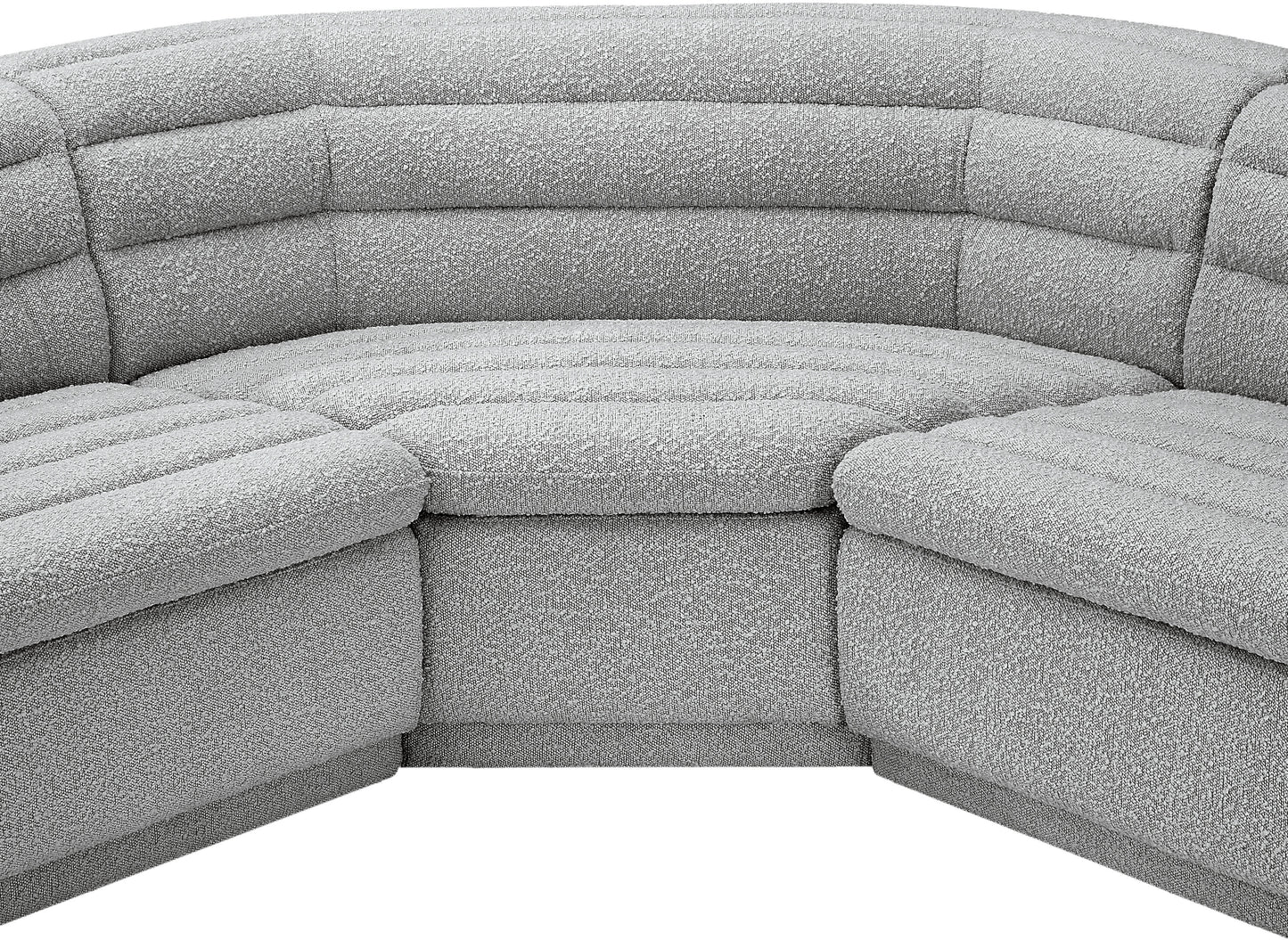 dillard grey boucle fabric modular sectional sectional