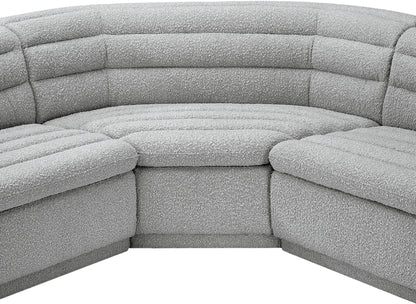 Dillard Grey Boucle Fabric Modular Sectional Sectional