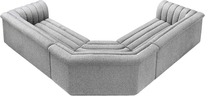 Dillard Grey Boucle Fabric Modular Sectional Sectional