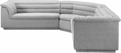 Dillard Grey Boucle Fabric Modular Sectional Sectional