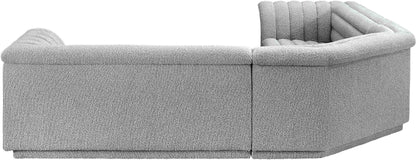 Dillard Grey Boucle Fabric Modular Sectional Sectional