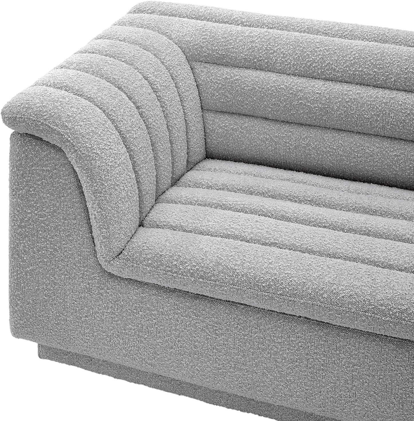 dillard grey boucle fabric modular sectional sectional