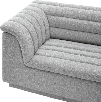 Dillard Grey Boucle Fabric Modular Sectional Sectional