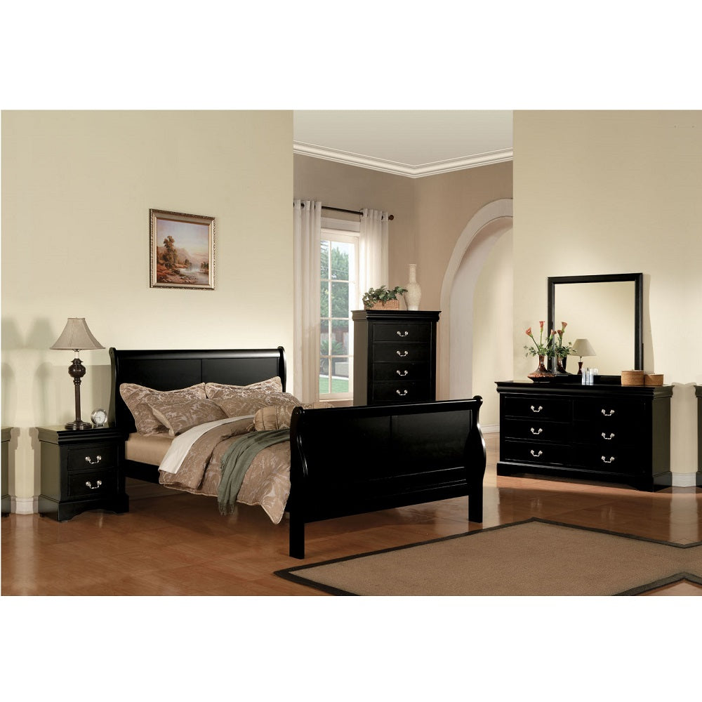 aistil philippe iii ek bed, black finish