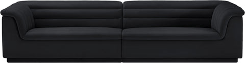 Dillard Black Velvet Fabric Modular Sofa S119
