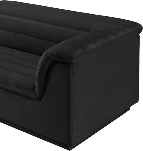 Dillard Black Velvet Fabric Modular Sofa S119