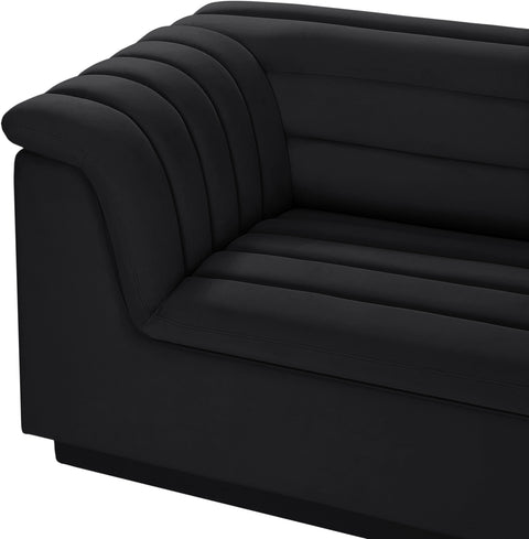 Dillard Black Velvet Fabric Modular Sectional Sectional
