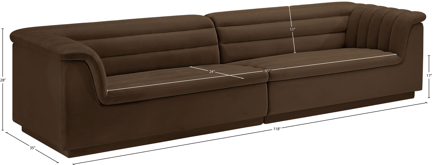 dillard brown velvet fabric modular sofa s119