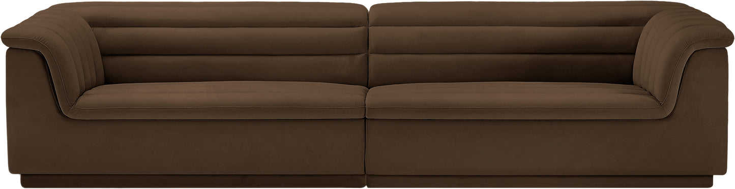 dillard brown velvet fabric modular sofa s119