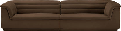 Dillard Brown Velvet Fabric Modular Sofa S119