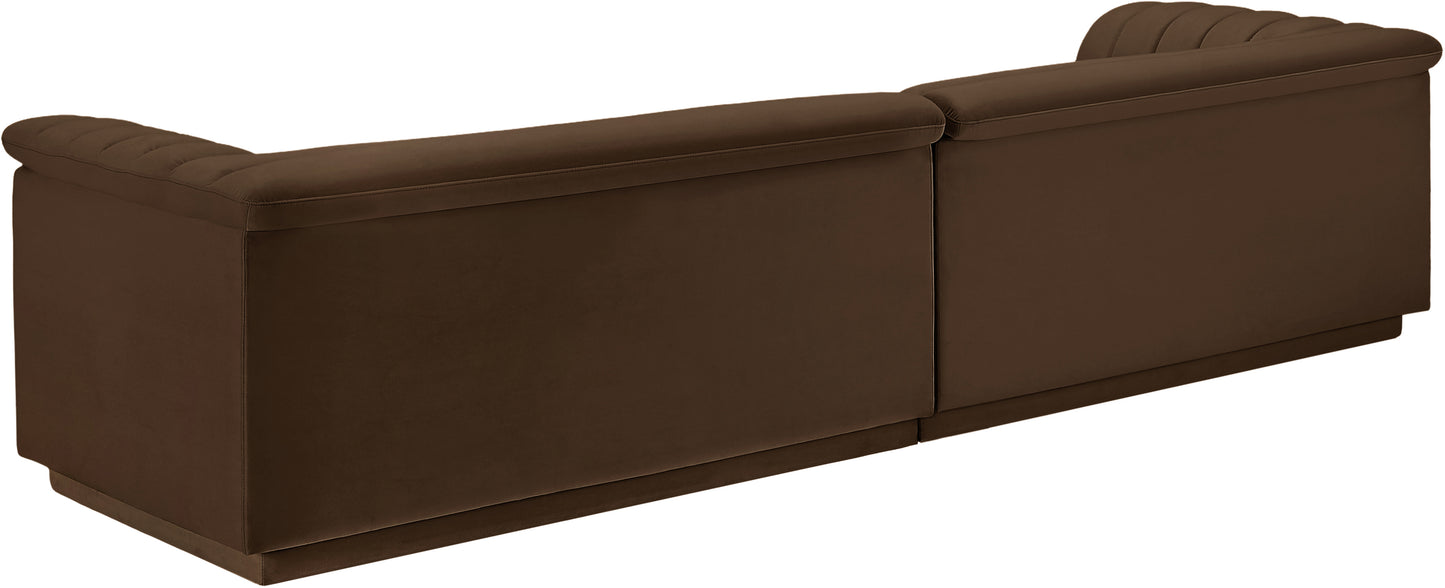 dillard brown velvet fabric modular sofa s119