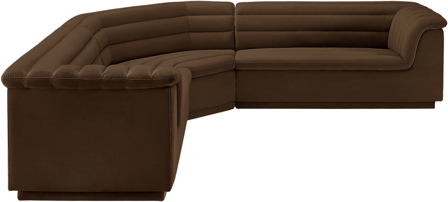 dillard brown velvet fabric modular sectional sectional