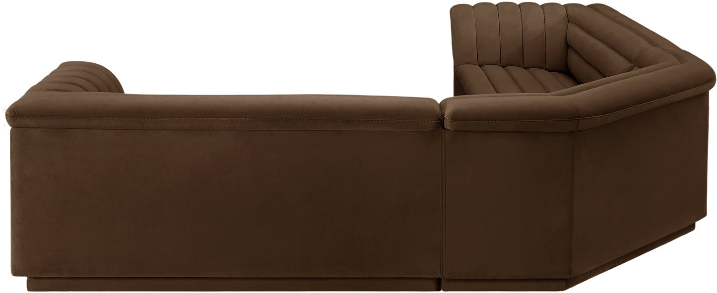 dillard brown velvet fabric modular sectional sectional