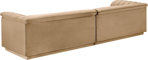 Dillard Camel Velvet Fabric Modular Sofa S119