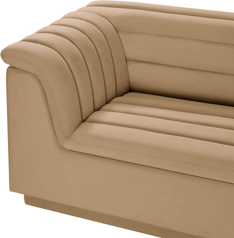 Dillard Camel Velvet Fabric Modular Sofa S119
