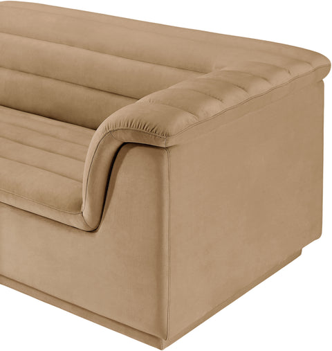 Dillard Camel Velvet Fabric Modular Sofa S119