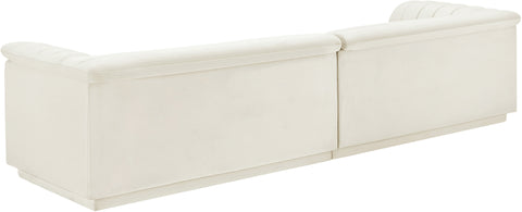 Dillard Cream Velvet Fabric Modular Sofa S119