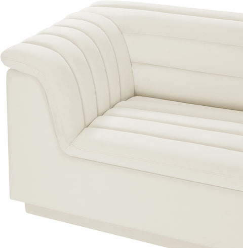 Dillard Cream Velvet Fabric Modular Sofa S119
