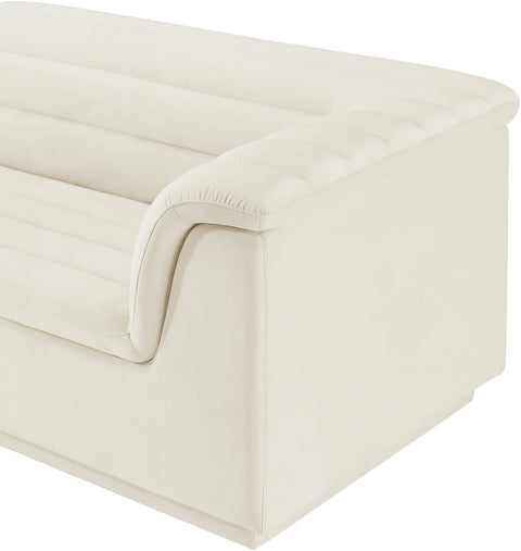Dillard Cream Velvet Fabric Modular Sofa S119