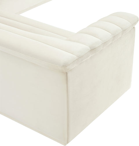 Dillard Cream Velvet Fabric Modular Sectional Sectional