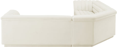 Dillard Cream Velvet Fabric Modular Sectional Sectional