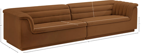 Dillard Saddle Velvet Fabric Modular Sofa S119