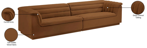 Dillard Saddle Velvet Fabric Modular Sofa S119