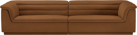 Dillard Saddle Velvet Fabric Modular Sofa S119