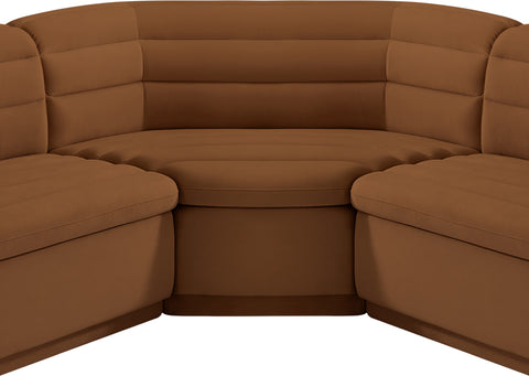 Dillard Saddle Velvet Fabric Modular Sectional Sectional