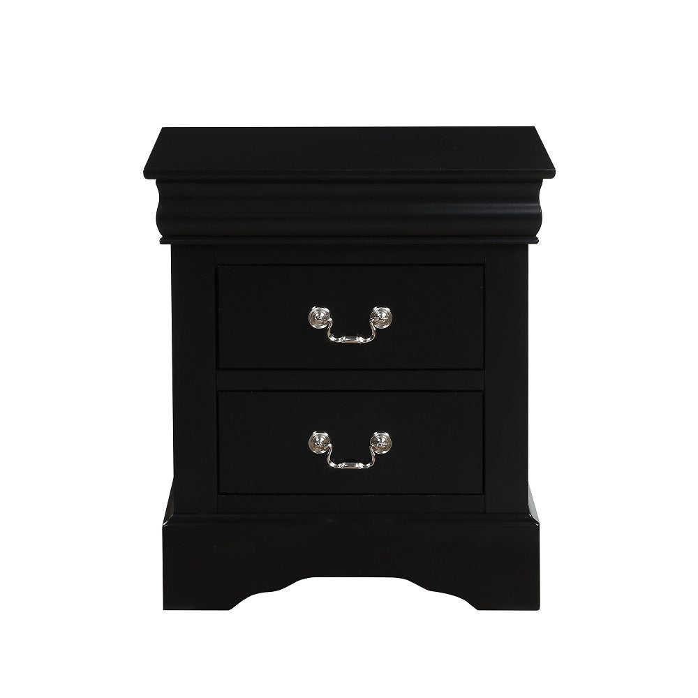 aistil philippe iii nightstand, black finish