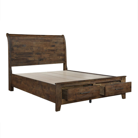 Dunleith (3)Eastern King Sleigh Platform Bed with Footboard Storage