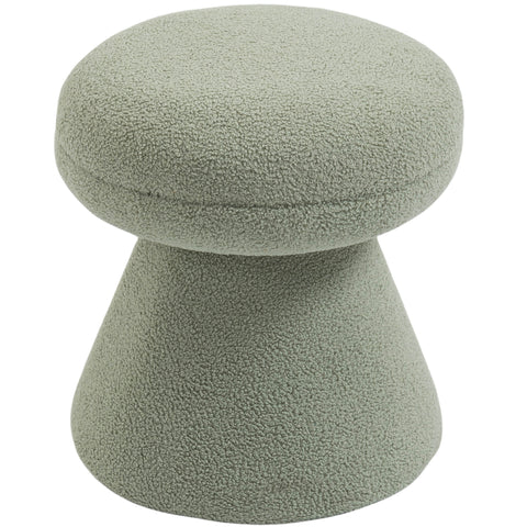 Elara Mint Faux Shearling Teddy Fabric Upholstered Ottoman, 1 Piece