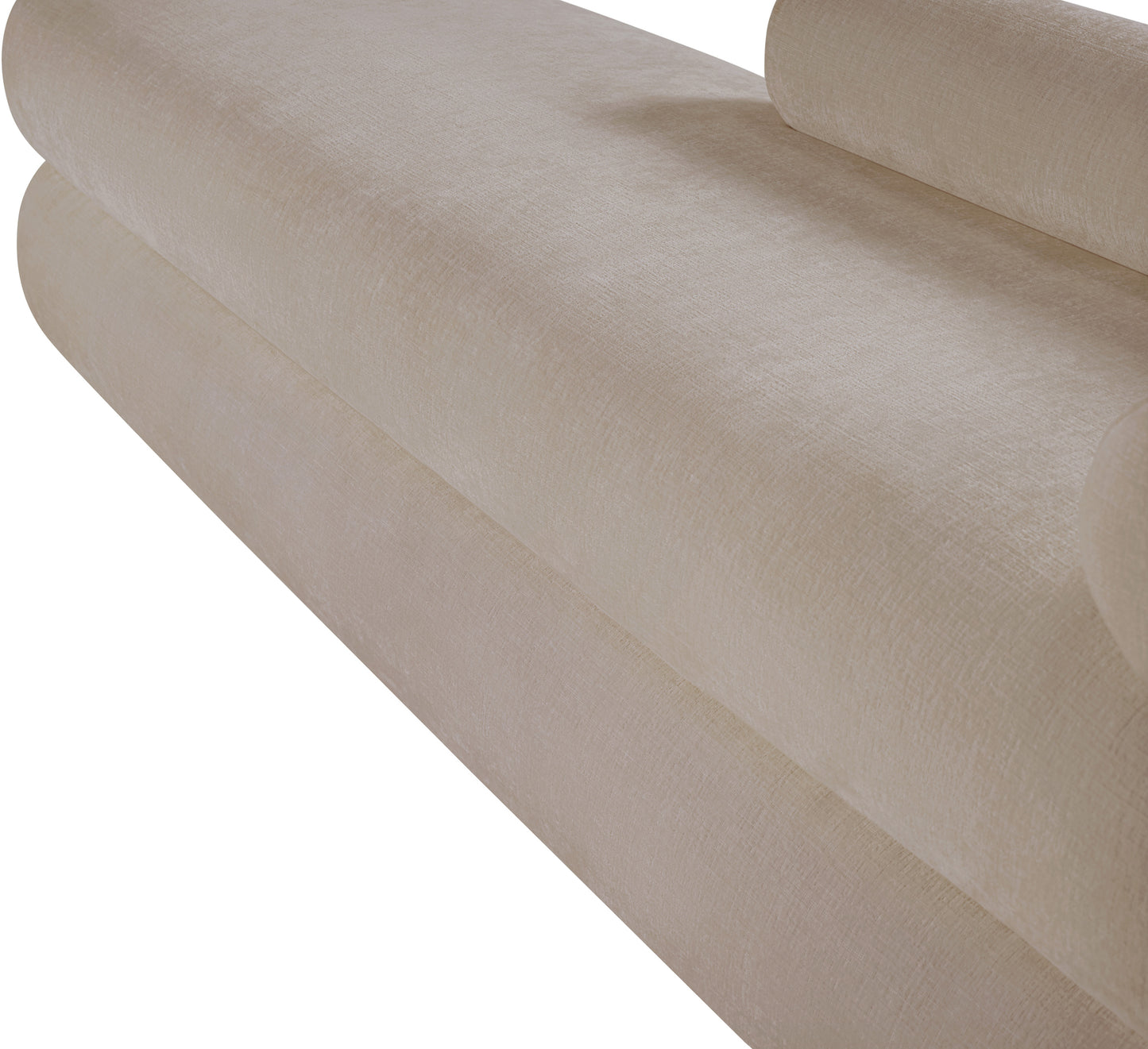 arlo beige chenille fabric bench