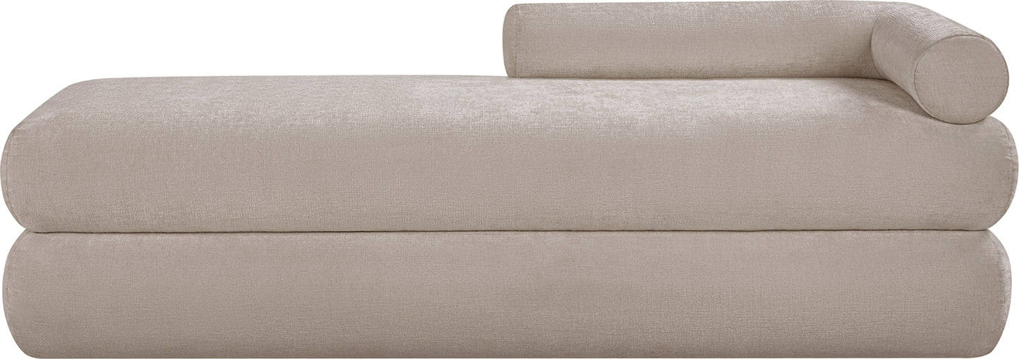 arlo beige chenille fabric bench