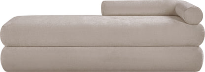 Arlo Beige Chenille Fabric Bench