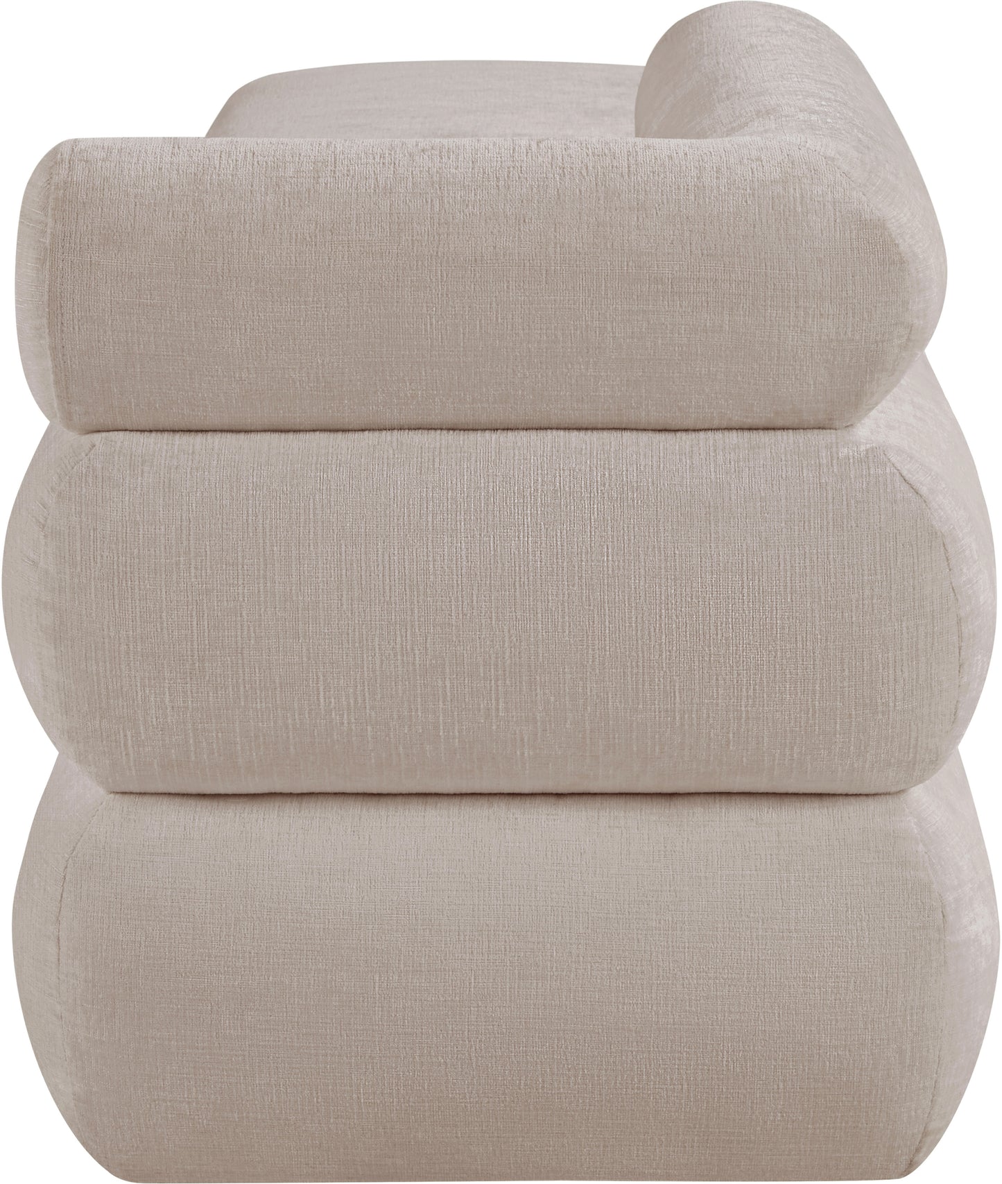 arlo beige chenille fabric bench