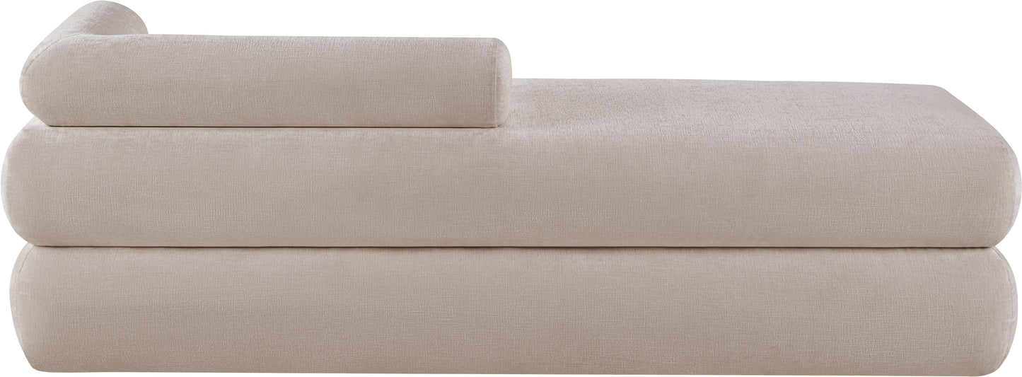 arlo beige chenille fabric bench