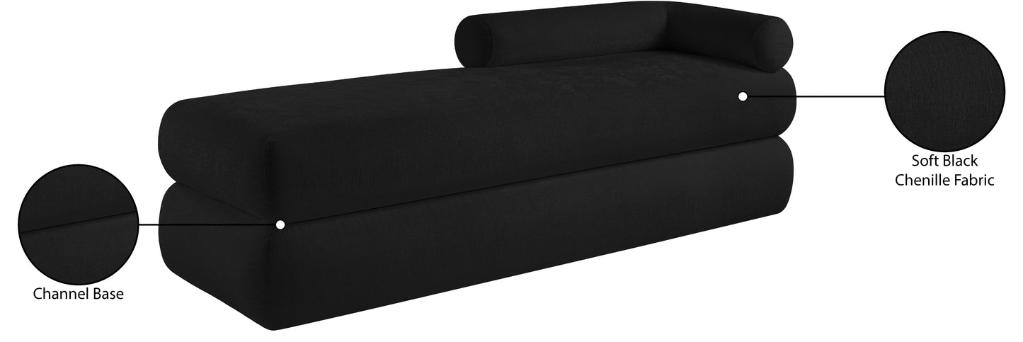 arlo black chenille fabric bench