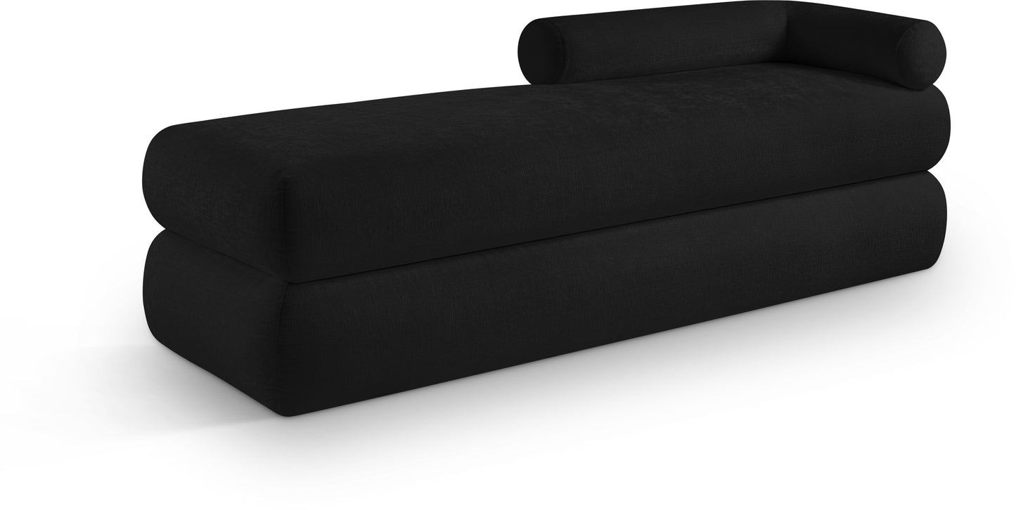 arlo black chenille fabric bench