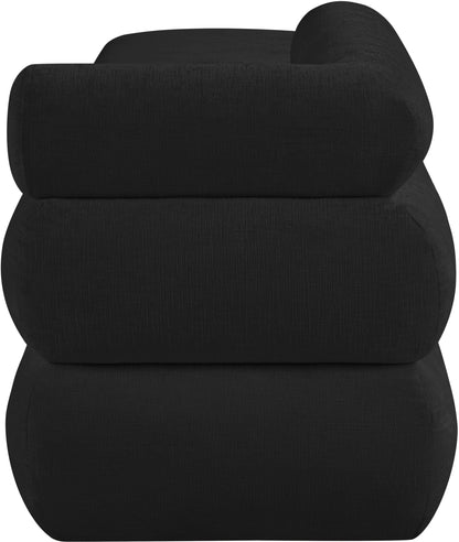 Arlo Black Chenille Fabric Bench