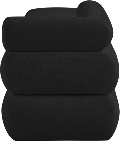 Arlo Black Chenille Fabric Bench