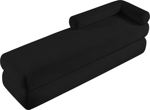 Arlo Black Chenille Fabric Bench